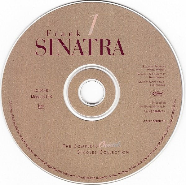 Image of Label Cover of 0316033C: 4xCD - FRANK SINATRA, The Complete Capitol Singles Collection (Capitol Records; 7243 8 38089 2 2, Europe 1996)   VG/VG+