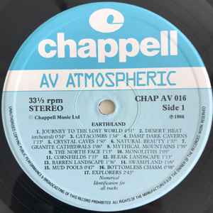 Image of Label Cover of 2424379E: LP - VARIOUS, Atmospheric Earth / Land (Chappell; CHAP AV 016, UK 1986)   VG/VG+