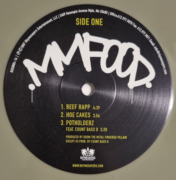Image of Label Cover of 2xLP - VG+/VG+ - MF DOOM, MM..Food (Rhymesayers Entertainment; RSE0084-1, US 2020 Reissue, Glossy Gatefold Sleeve, Green Vinyl, Pink Vinyl), VG++ Looks brand new,  - 2046202S