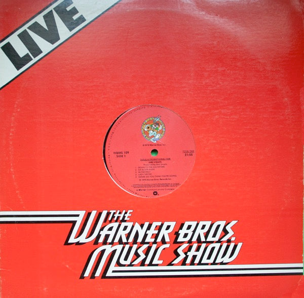 Image of Front Cover of LP - VG/VG+ - DIRE STRAITS, Live - The Warner Bros. Music Show (Warner Bros. Records; WBMS 109, US 1979, Promo, Die Cut Company Sleeve, Bugs Bunny On Labels.), , A1 - Down To The Waterline	A2 - Six Blade Knife	A3 - Once Upon A Time In The West	A4 - Lady Writer	A5 - Where Do You Think You're Going?	B1 - News	B2 - What's The Matter Baby	B3 - Lions	B4 - Sultans Of Swing	B5 - Eastbound Train	B6 - Southbound Again - 3246130S