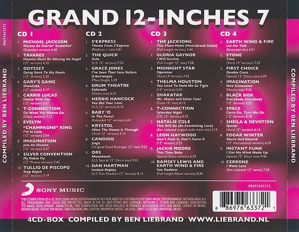 Image of Back Cover of 4xCD - M/M - BEN LIEBRAND, Grand 12-Inches 7 (Sony Music; 88697663372, Netherlands 2010, Double CD Case), SEALED,  - 2516455C