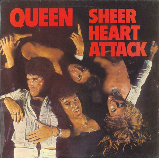 Image of Front Cover of 4725117E: LP - QUEEN, Sheer Heart Attack (EMI; EMC 3061, UK 1975 Reissue, Laminated Sleeve, Inner With Rounded Corners) Strong VG, Damage To Laminate, Inner Creased  G+/VG