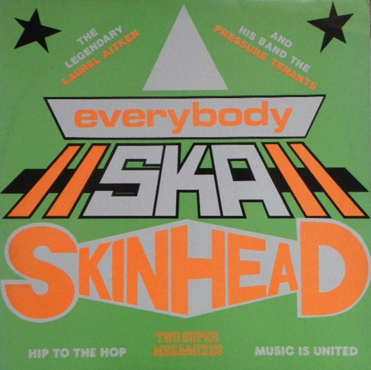 Image of Front Cover of 12" - VG+/VG+ - LAUREL AITKEN FEATURING THE PRESSURE TENANTS, Everybody Ska / Skinhead (Unicorn Records; 12-PHZ-40, UK 1989, Picture Sleeve), ,  - 1526128E