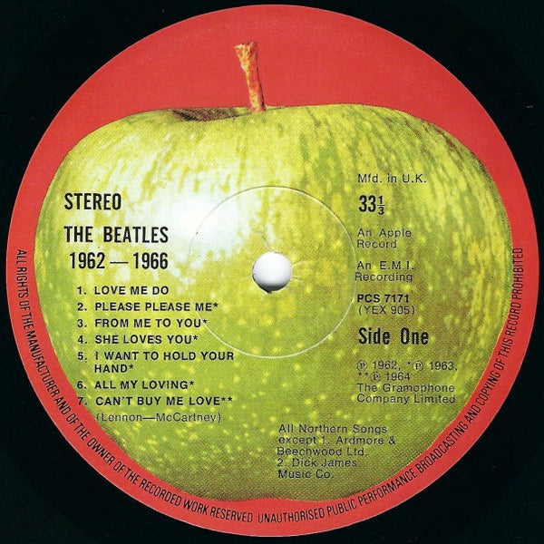 Image of Label Cover of 2xLP - VG/VG+ - THE BEATLES, 1962-1966 (Apple; PCSP 717, UK 1970s Reissue, Gatefold, 2 Inners With Rounded Corners, No Barcode), Edge Wear,  - 2026262E