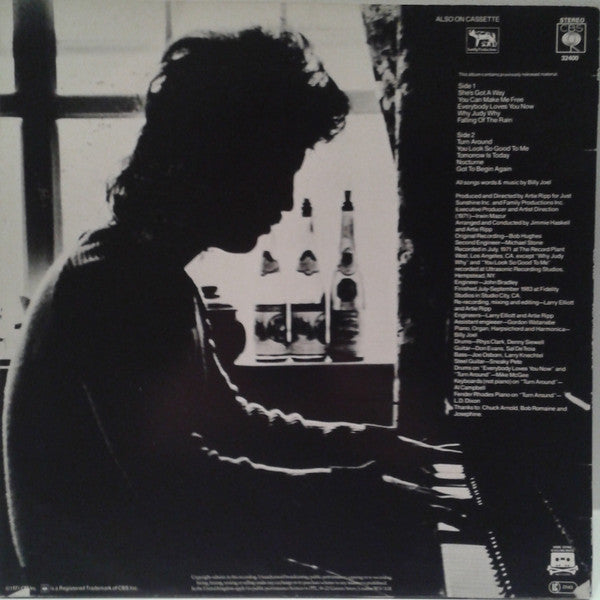 Image of Back Cover of LP - VG/VG - BILLY JOEL, Cold Spring Harbor (CBS Sunburst; CBS 32400, Europe 1983 Reissue), ,  - 1826102E