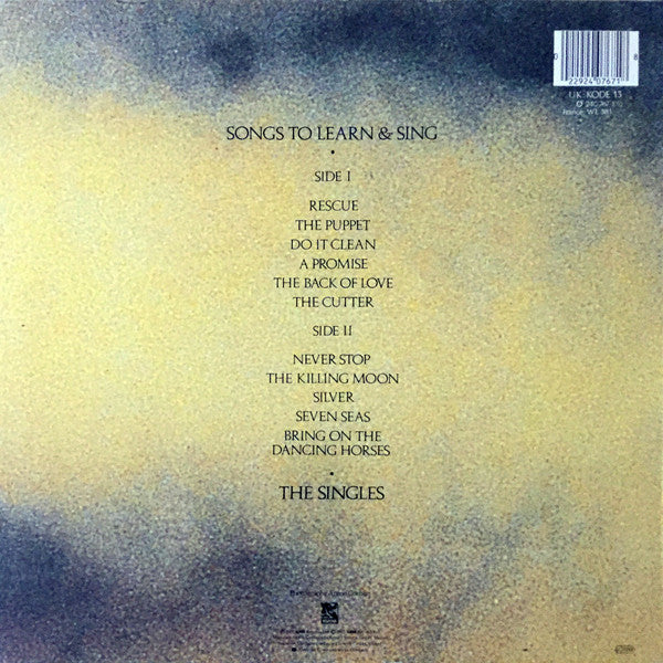 Image of Back Cover of LP - VG/VG - ECHO AND THE BUNNYMEN, Songs To Learn and Sing (Korova; 240 767-1, Europe 1985, Inner), Hairlines, edge wear, with hype sticker,  - 3946083S