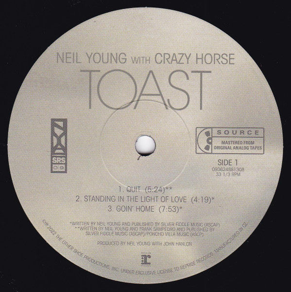 Image of Label of 3514388C: 2xLP - NEIL YOUNG WITH CRAZY HORSE, Toast (Reprise Records; 093624881308, Europe 2022, Gatefold, 2 Inners, One Side Etched) Still in hype stickered shrinkwrap.  EX/EX