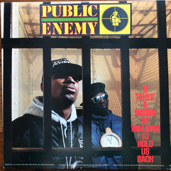 Image of Front Cover of LP - G/F - PUBLIC ENEMY, It Takes a Nation of Millions (Def Jam; BFW 44303, US 1988, Picture Sleeve, Inner, Carrollton Pressing), Vinyl covered in marks, will probably skip. Sleeve has a seam split on the spine, heavy edgewear, creases, writing on rear. ,  - 3826112E