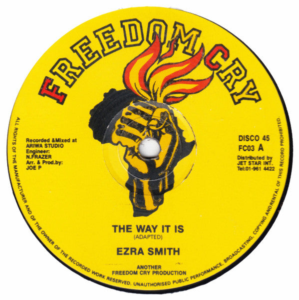 Image of Front Cover of 12" - /VG - EZRA SMITH, The Way It Is (Freedom Cry; FC03, UK 1980s), Light marks, doesn't affect play.,  - 4326065E