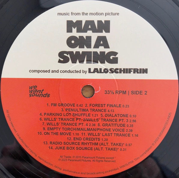 Image of Label of 1433227E: LP - LALO SCHIFRIN, Man On A Swing (Original Motion Picture Soundtrack) (Wewantsounds; WWSLP69, Europe 2023)   NEW/NEW