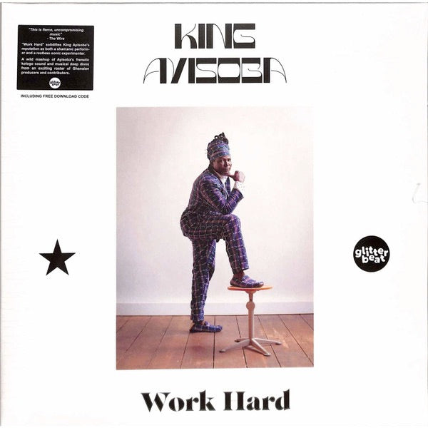 Image of Front Cover of 1433228E: LP - KING AYISOBA, Work Hard (Glitterbeat; GBLP134, Germany 2023, Download Code)   NEW/NEW