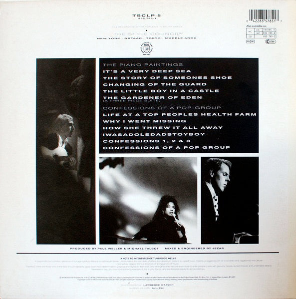 Image of Back Cover of LP - VG/VG - THE STYLE COUNCIL, Confessions Of A Pop Group (Polydor; TSCLP 5, UK 1988, Inner & Insert), Strong VG throughout.,  - 4116337C