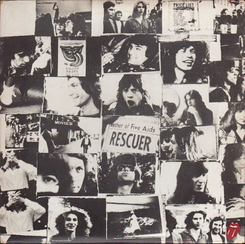 Image of Back Cover of 4224150E: 2xLP - THE ROLLING STONES, Exile On Main St (Rolling Stones Records; COC 69100, UK 1972, Gatefold, Inside Loading Sleeve With Black TM Next To Stones Logo On Rear., 2 Inners, 12 Postcards Intact., Stamped & Hand Written Matrix Numbers With Artisan Logo.)   VG/VG