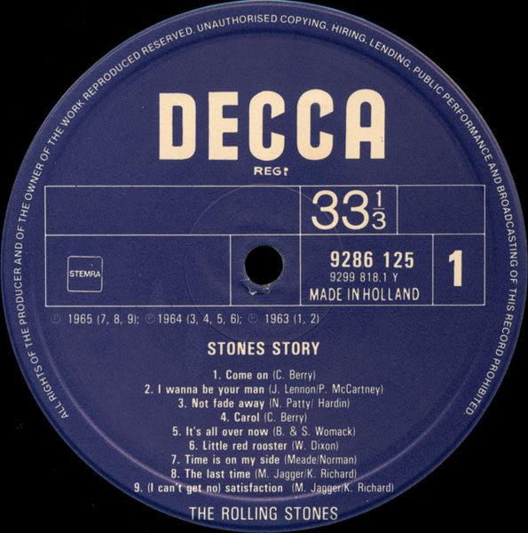 Image of Label Cover of E: 2xLP - THE ROLLING STONES, Stones Story (Decca; 6645 407, Netherlands 1975, Gatefold, Booklet)   VG/VG