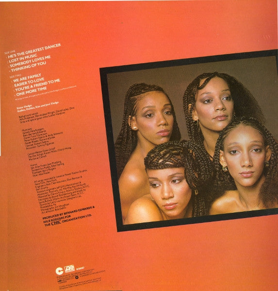 Image of Back Cover of 4014250C: LP - SISTER SLEDGE, We Are Family (Atlantic; K50587, UK 1979) Strong VG to sleeve - light creasing only. Hype sticker on sleeve.  VG/VG+