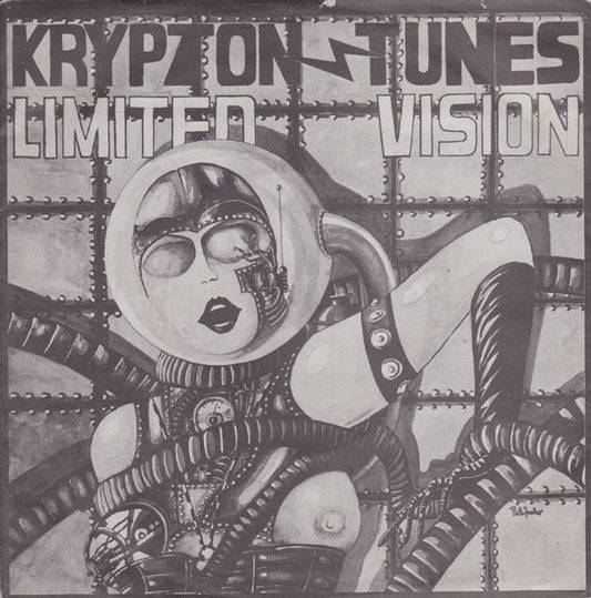 Image of Front Cover of 0326077E: 7" - KRYPTON TUNES, Limited Vision / All In Jail (Lightning Records; GIL 546, UK 1978, Picture Sleeve) Strong VG+, Sleeve Creased  VG+/VG+