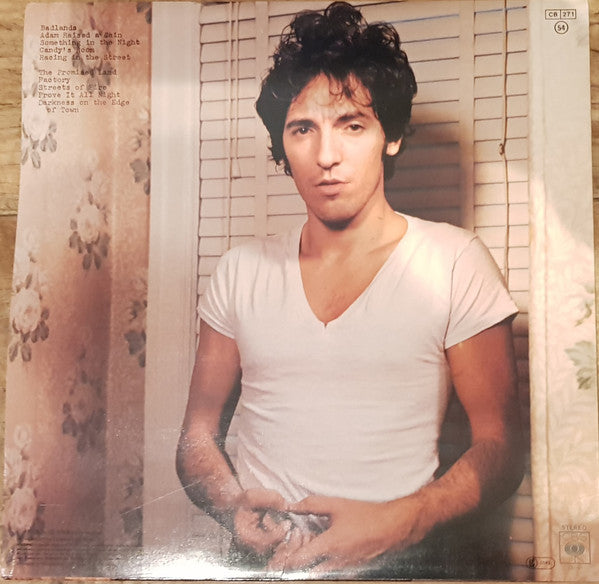 Image of Back Cover of 3614305C: LP - BRUCE SPRINGSTEEN, Darkness On The Edge Of Town (CBS Orange/Yellow; CBS 86061, UK 1978, Inner & Insert, A2/B6) Hairlines, Light shelf wear  VG/VG