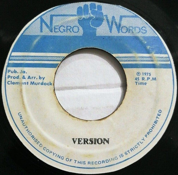 Image of Back Cover of 1653254S: 7" - CLEMENT MURDOCK, Suddenly Change / Suddenly Change (Version) (Negro Words; none, Jamaica 1975)   /VG+