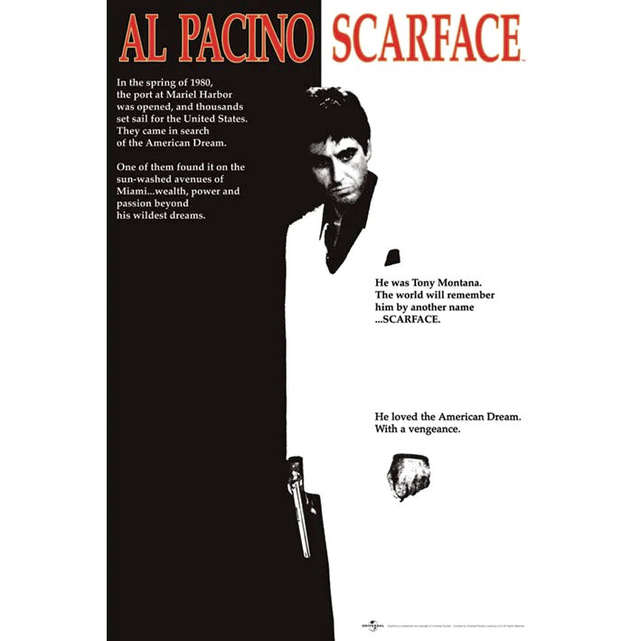 Image of Front Cover of 3455182S: Accessories - SCARFACE, Scarface Poster (61 x 91.5cm; PP30091, UK 2022)   NEW/NEW