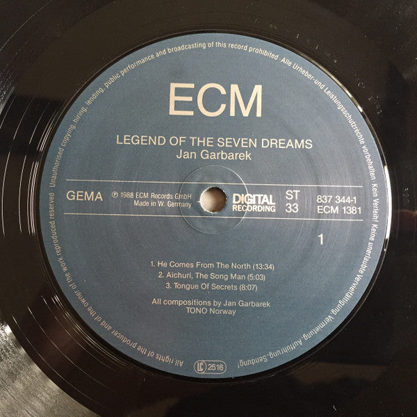 Image of Label Cover of 4624035E: LP - JAN GARBAREK, Legend Of The Seven Dreams (ECM; 1381, Germany 1988, Picture Sleeve)   VG+/VG+