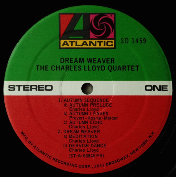 Image of Label Cover of LP - VG/VG - THE CHARLES LLOYD QUARTET, Dream Weaver (Atlantic; SD 1459, US 1970s Reissue, Laminated Front Sleeve, Company Inner), ,  - 4116401C