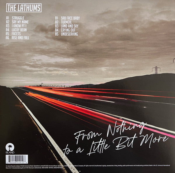 Image of Back Cover of 4914286C: LP - THE LATHUMS, From Nothing To A Little Bit More (Island Records; 00602448449108, Europe 2023, Inner)   NEW/NEW