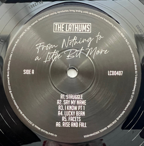 Image of Label Cover of 4914286C: LP - THE LATHUMS, From Nothing To A Little Bit More (Island Records; 00602448449108, Europe 2023, Inner)   NEW/NEW