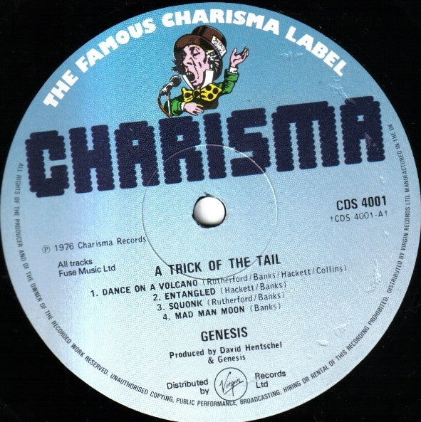 Image of Label Cover of LP - VG+/VG+ - GENESIS, A Trick Of The Tail (Charisma Blue; CDS 4001, UK 1983 Reissue, Gatefold, Inner), ,  - 2646025S