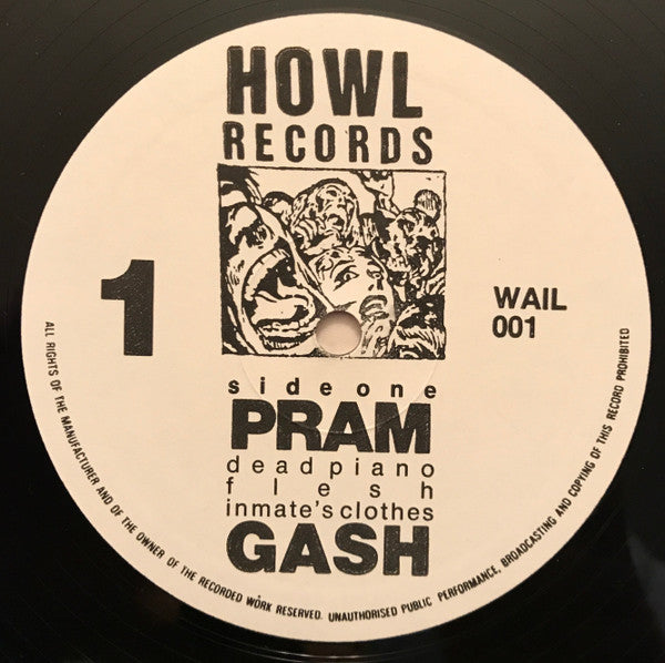 Image of Label Cover of LP - VG/VG+ - PRAM, Gash (Howl; WAIL 001, UK 1992, No Insert), ,  - 2126262E