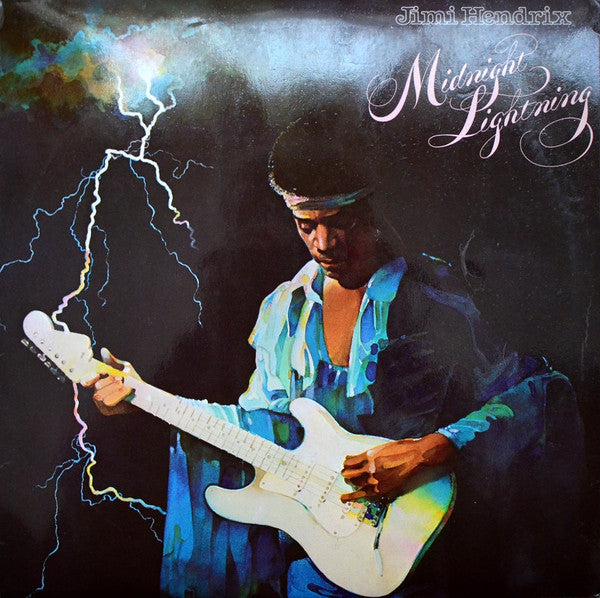 Image of Front Cover of LP - VG+/VG - JIMI HENDRIX, Midnight Lightning (Polydor; 2310 415, UK 1975, Laminated Sleeve, First Press. Track A4 is titled Gypsy Boy (New Rising Sun) on Sleeve, But Hey Baby (New Rising Sun) on label), , Would be VG+ but for a small patch on B2/B3 that causes a few clicks. - 3726021E