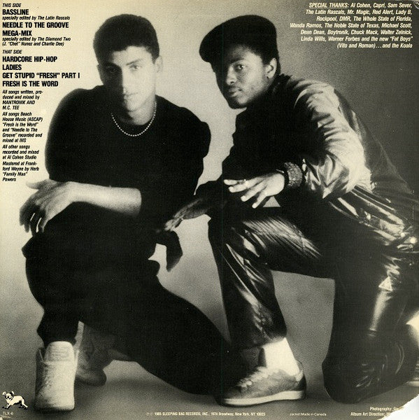 Image of Back Cover of LP - VG/VG - MANTRONIX, The Album (Sleeping Bag Records; TLX-6, US 1985, Picture Sleeve), ,  - 1726410E