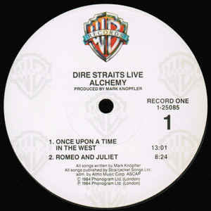 Image of Label Cover of 2xLP - VG/VG+ - DIRE STRAITS, Alchemy - Dire Straits Live (Warner Bros. Records; 1-25085, US 1984, Gatefold), Corner Crease, Stickered Sleeve,  - 4446042S