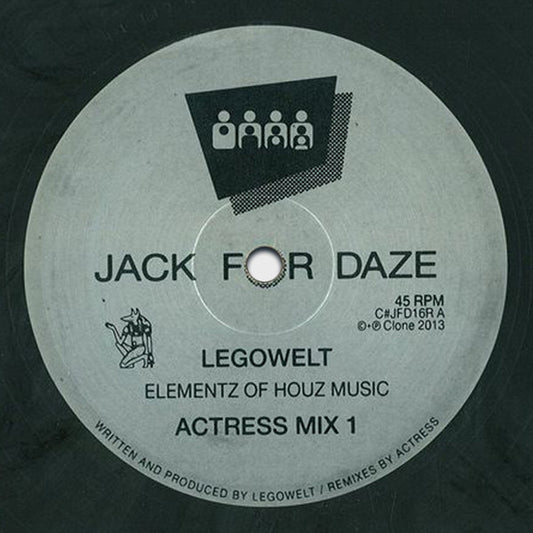 Image of Front Cover of 12" - VG+/VG+ - LEGOWELT, Elementz Of Houz Music (Actress Rmxs) (Clone Jack For Daze; C#JFD16R, Netherlands 2013, Company Sleeve, Grey Vinyl), ,  - 2126257E