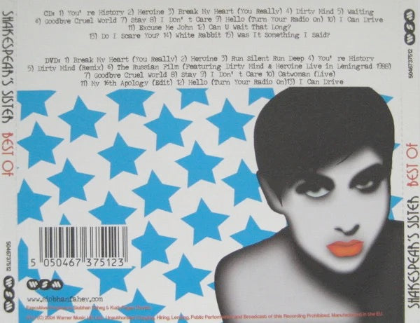 Image of Back Cover of 1435026E: 2xCD - SHAKESPEAR'S SISTER, Best Of (Warner Strategic Marketing; 5046737512, UK 2004, Jewel Case, CD & DVD)   VG+/VG+