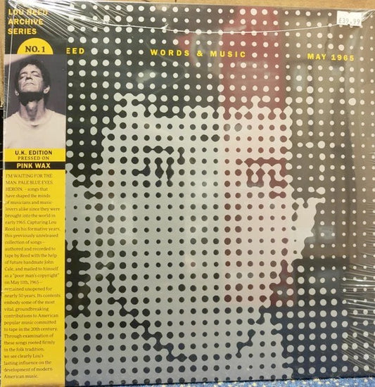 Image of Front Cover of 0316317C: LP - LOU REED, Words & Music, May 1965 (Light In The Attic; LITA 188-1-3, UK 2022, Inner & Booklet, Poster, With OBI. Pink Vinyl) Still in shrinkwrap.  VG+/VG+