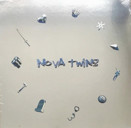 Image of Front Cover of 4044460S: LP - NOVA TWINS, Supernova (Marshall Records ; MAR004LPRT, Worldwide 2022, Silvered Outer Sleeve, Inner, Signed Print, Limited Edition, Clear Vinyl) Strong VG+ with small dent on sleeve  VG+/VG+