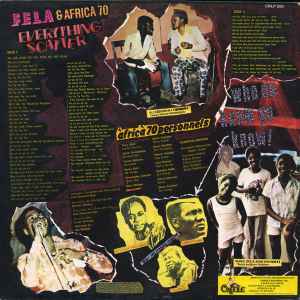 Image of Back Cover of LP - VG+/VG - FELA & AFRICA 70, Everything Scatter (Creole Records; CRLP 509, UK 1977), Strong VG with a few light hairlines.,  - 3826109E