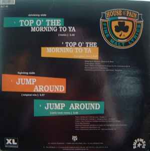 Image of Back Cover of 12" - VG/VG - HOUSE OF PAIN, Top O' The Morning To Ya (Remix) / Jump Around (XL Recordings ; XLT 43, UK 1993, Picture Sleeve, No Poster), ,  - 2716307C