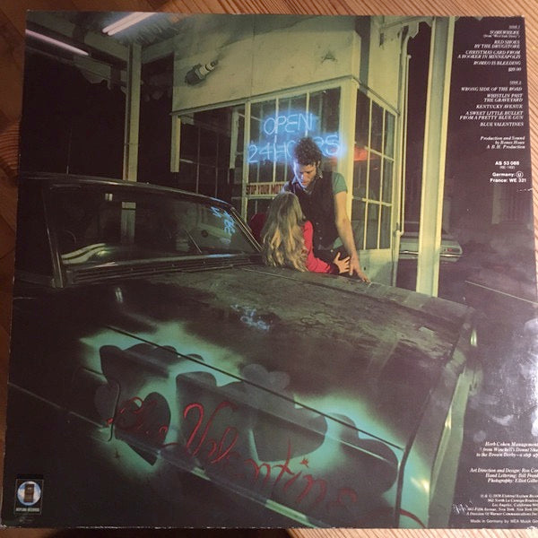 Image of Back Cover of LP - VG/VG - TOM WAITS, Blue Valentine (Asylum Records; AS 53 088, Germany 1980s Reissue, Gatefold, No Barcode, No Rights Box On Label), Strong VG,  - 1026382E
