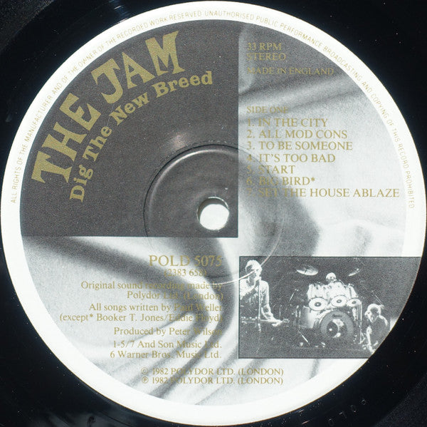 Image of Label Cover of 2625343E: LP - THE JAM, Dig The New Breed (Polydor; POLD 5075, UK 1982, Die Cut Flipback Sleeve, Die Cut Inner, "ARUN" in Runouts)   VG/VG