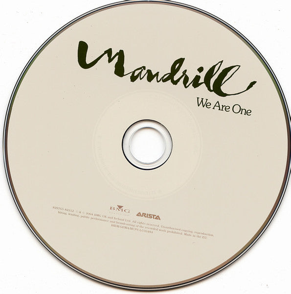 Image of Label Cover of CD - VG+/VG+ - MANDRILL, We Are One (BMG UK & Ireland; 82876 582212, UK 2004 Reissue, Jewel Case), , Five bonus tracks taken from the 1978 album "New Worlds". - 316452C