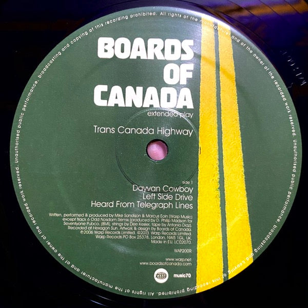 Image of Label Cover of LP - NEW/NEW - BOARDS OF CANADA, Trans Canada Highway (Warp Records; WAP200R, UK 2014, Inner), ,  - 3036097E