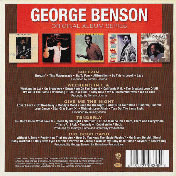 Image of Back Cover of 0634242E: 5xCD - GEORGE BENSON, Original Album Series (Rhino Records; 8122 79836 5, Europe 2009, Card Sleeve, 5 Inserts)   M/M