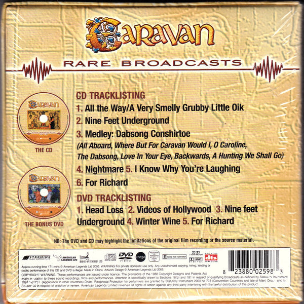 Image of Back Cover of 0614263C: 2xCD - CARAVAN, Rare Broadcasts (Storming Music Company ; SMC2598, Europe 2005, Box Set, Booklet & Inners)   VG+/VG+