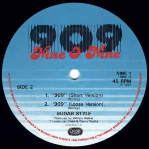 Image of Back Cover of 0544148S: LP - SUGAR STYLE, 909 - The Beat Is Mine // Short Version // Loose Version (Nine O Nine; NINE 1, UK 1987, Company Sleeve)   VG/VG