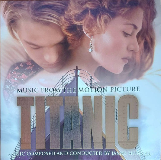 Image of Front Cover of 5154180S: 2xLP - JAMES HORNER, Titanic (Music From The Motion Picture) (Music On Vinyl; MOVATM100, USA & Europe 2023 Reissue, Gatefold, Booklet & Replica Paper, Poster, Silver & black marbled vinyl)   NEW/NEW