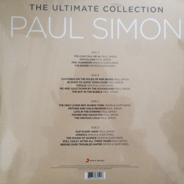 Image of Back Cover of 2xLP - EX/VG+ - PAUL SIMON, The Ultimate Collection (Sony; 88875085521, UK 2015, Gatefold, Booklet), Still In Opened Shrinkwrap With Hype Sticker,  - 4116120C