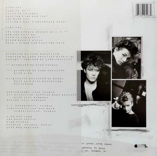 Image of Back Cover of 5153194S: LP - A-HA, Hunting High And Low (Warner Records; R1 25300, Europe 2020 Reissue, Inner)   NEW/NEW