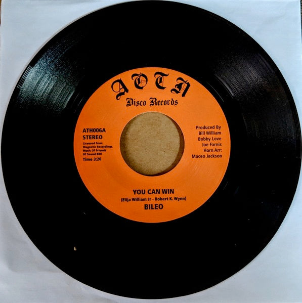 Image of Front Cover of 7" - /EX - BILEO, You Can Win / Let's Go (Athens Of The North; ATH006, UK 2014 Reissue, Plain Sleeve), ,  - 3556037S