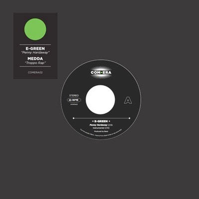 Image of Front Cover of 1923137E: 7" - E-GREEN / MEDDA, Penny Hardaway / Troppo Rap (Com Era; COMERA02, Italy 2015, Stickered Plain Sleeve, Limited edition of 200 copies.)   VG+/VG+